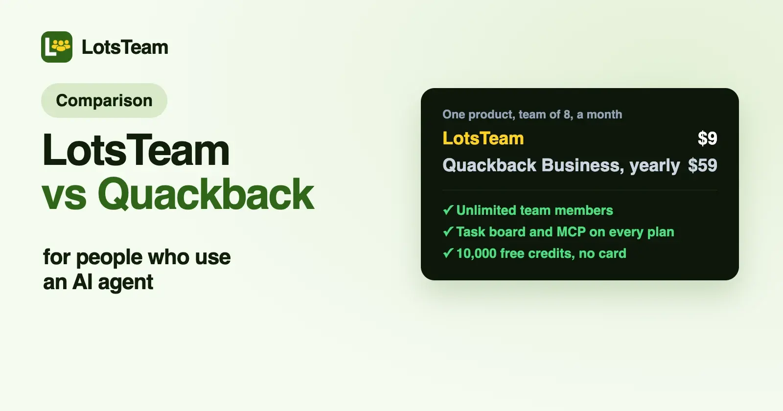 LotsTeam vs Quackback: Which Fits a Team With an AI Agent?